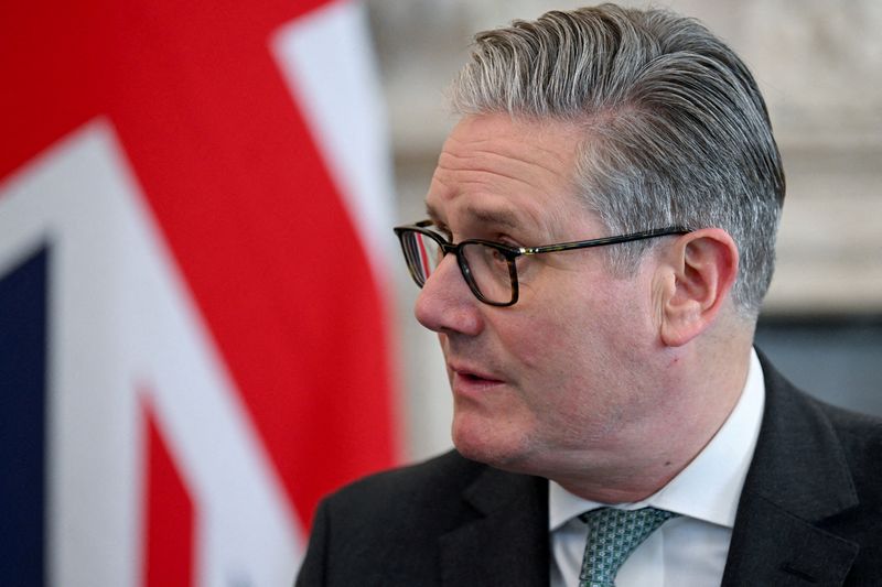 FILE PHOTO: Britain's Prime Minister Keir Starmer attends a meeting to discuss the U.S.-Israeli conflict with Iran and the impact on the Strait of Hormuz, in London, Britain, March 30, 2026. REUTERS/Jaimi Joy/Pool/File Photo