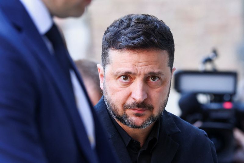 Ukrainian President Volodymyr Zelenskiy looks on as he walks after the Four Freedoms Awards ceremony in Middelburg, Netherlands, April 16, 2026. REUTERS/Piroschka van de Wouw/File Photo
