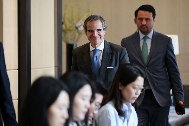 Director General of the International Atomic Energy Agency (IAEA) Rafael Grossi arrives for a press conference in Seoul, South Korea, April 15, 2026.   REUTERS/Kim Hong-Ji/Pool