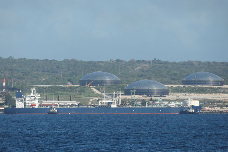 FILE PHOTO: Russian-flagged oil tanker Anatoly Kolodkin is moored while being assisted by tugboats, at Matanzas oil terminal, in Matanzas, Cuba, March 31, 2026. REUTERS/Norlys Perez/File Photo