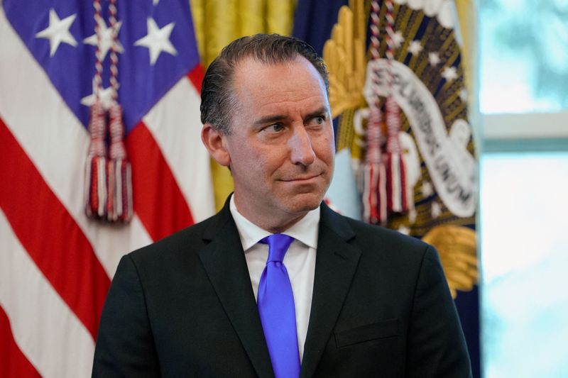 Executive Director of the White House's National Energy Dominance Council Jarrod Agen looks on during an event at the White House, in Washington, D.C., U.S., October 6, 2025. REUTERS/Kent Nishimura/File Photo