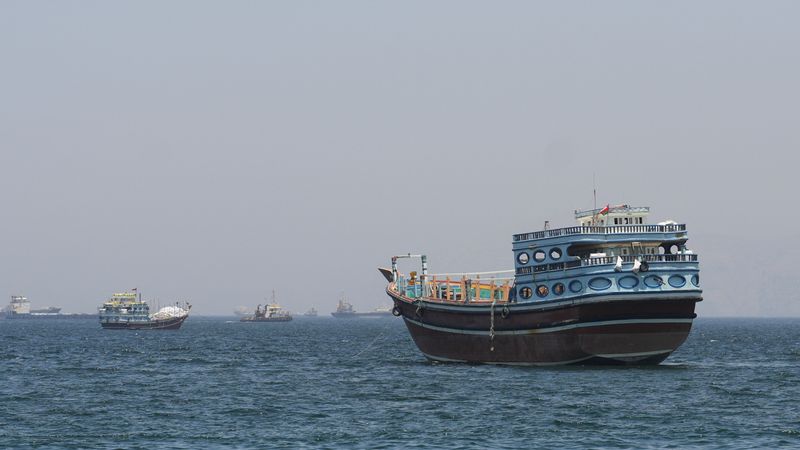 Ships and boats in the Strait of Hormuz, Musandam, Oman, May 4, 2026. REUTERS/Stringer