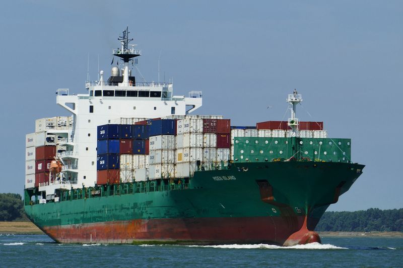 FILE PHOTO: Moen Island, currently named CMA CGM San Antonio, the vessel CMA CGM said which was the target of an attack while transiting the Strait of Hormuz on Tuesday, in a location given as Rozenburg, Netherlands, August 2, 2018.  Henk Jungerius/via REUTERS/File Photo