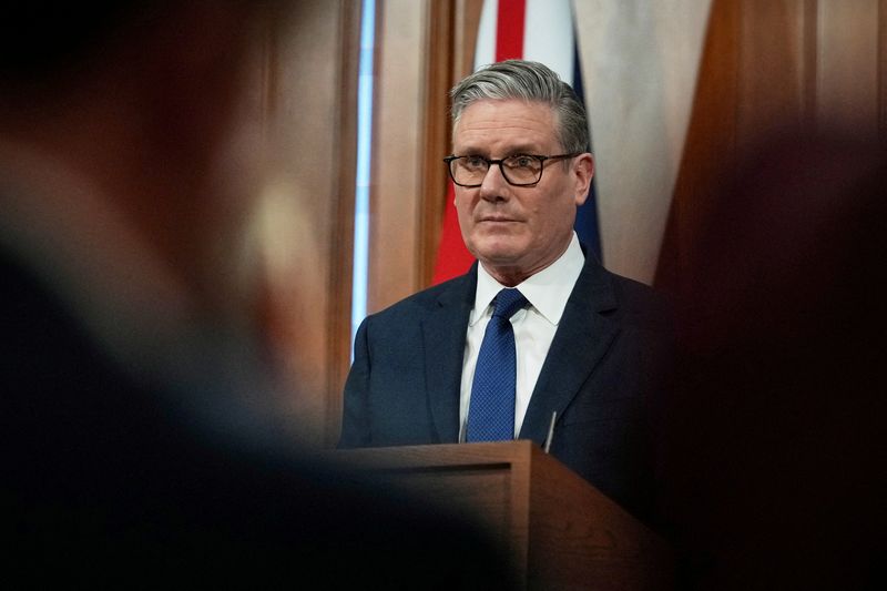 Britain's Prime Minister Keir Starmer speaks during a press conference at Downing Street in London, Britain, April 1, 2026.  Frank Augstein/Pool via REUTERS