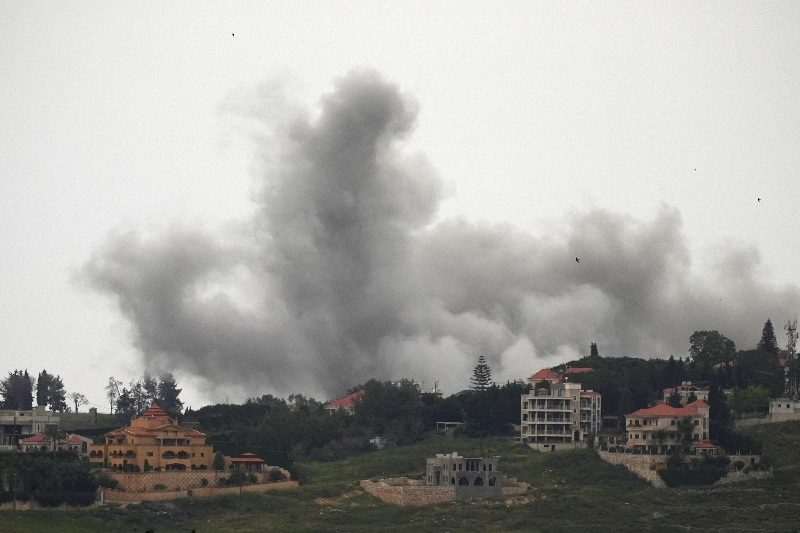 Smoke rises following an Israeli strike in Choukine, Lebanon May 18, 2026. REUTERS/Stringer