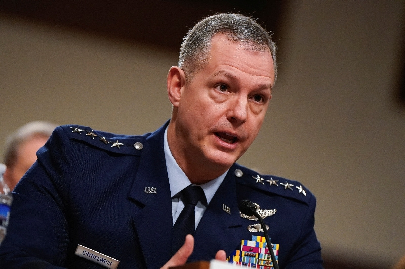 U.S. Air Force General Alexus Grynkewich, commander of the U.S. European Command and NATO Supreme Allied Commander Europe (SACEUR), testifies before a Senate Armed Services Committee hearing on the "posture of the U.S. European Command and U.S. Transportation Command in review of the Defense Authorization Request", on Capitol Hill in Washington, D.C., U.S., March 12, 2026. REUTERS/Elizabeth Frantz