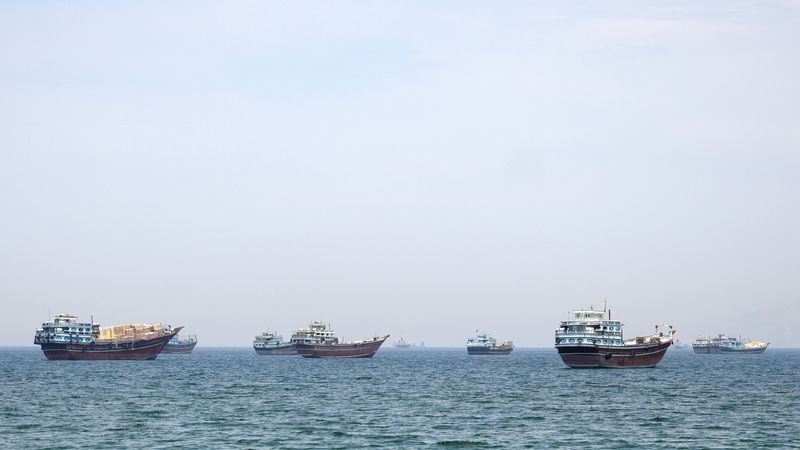 Ships and boats in the Strait of Hormuz, Musandam, Oman, April 29, 2026. REUTERS/Stringer