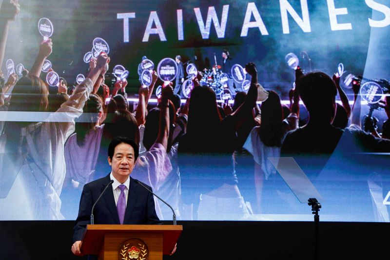 Taiwan President Lai Ching-te speaks at a news conference on the second anniversary of his taking office, at the presidential building in Taipei, Taiwan May 20, 2026. REUTERS/Ann Wang