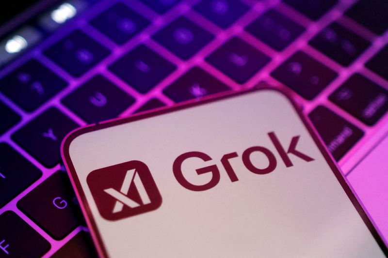 FILE PHOTO: xAI and Grok logos are seen in this illustration taken, February 16, 2025. REUTERS/Dado Ruvic/Illustration/File Photo