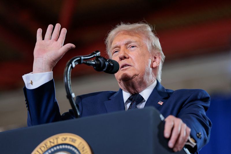 U.S. President Donald Trump delivers remarks at Rockland Community College in Suffern, New York, U.S., May 22, 2026. REUTERS/Kylie Cooper