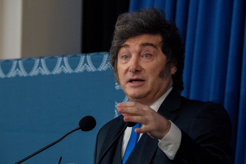 Argentina's President Javier Milei speaks at Yeshiva University in Manhattan, in New York City, U.S., March 9, 2026. REUTERS/David 'Dee' Delgado/File Photo
