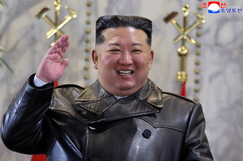North Korean leader Kim Jong Un attends a military parade to commemorate the Ninth Congress of the ruling Workers' Party of Korea (WPK) in Pyongyang, North Korea, February 25, 2026, in this picture released by North Korea's official Korean Central News Agency. KCNA via REUTERS
