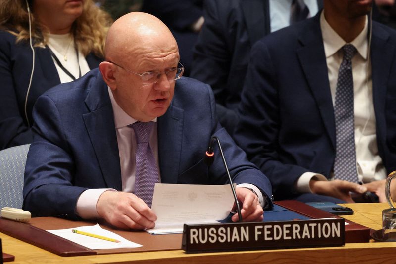 Russian ambassador to the United Nations Vassily Nebenzia attends a Security Council meeting at the United Nations headquarters in New York City, U.S., May 26, 2026. REUTERS/Shannon Stapleton