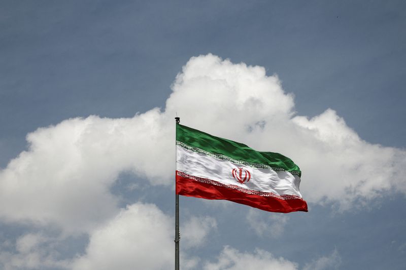 An Iranian flag, amid a ceasefire between U.S. and Iran, in Tehran, Iran, April 27, 2026. Majid Asgaripour/WANA (West Asia News Agency) via REUTERS