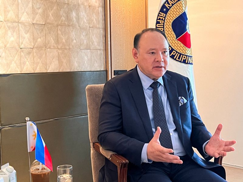Philippines Defence Minister Gilberto Teodoro speaks during an interview at the IISS Shangri-La  Dialogue security summit in Singapore, May 30, 2026. REUTERS/Minh Nguyen