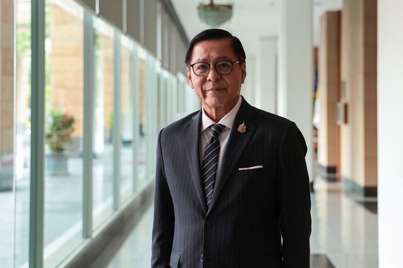 FILE PHOTO: Thailand's Deputy Prime Minister and Foreign Minister Sihasak Phuangketkeow poses for a picture before an exclusive interview with Reuters about Myanmar diplomacy and the upcoming ASEAN summit at the Ministry of Foreign Affairs, in Bangkok, Thailand, May 5, 2026. REUTERS/Chalinee Thirasupa/File Photo