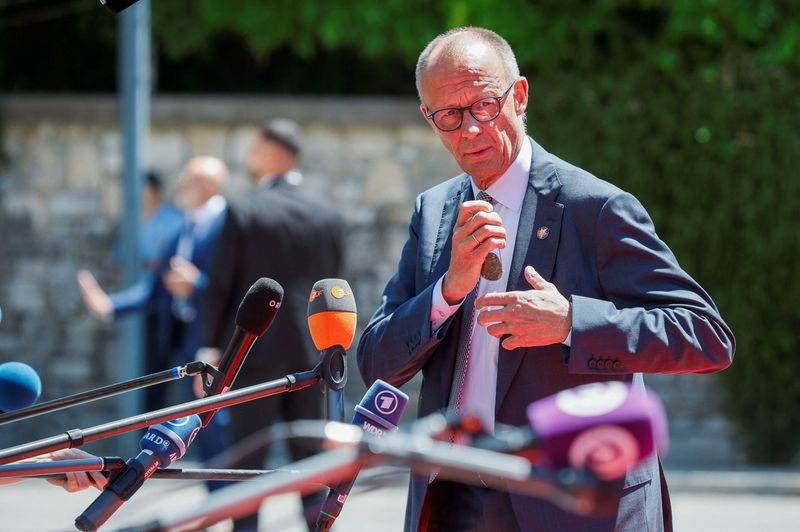 German Chancellor Friedrich Merz arrives for the EU-Western Balkans Summit in Tivat, Montenegro, June 5, 2026. REUTERS/Stevo Vasiljevic