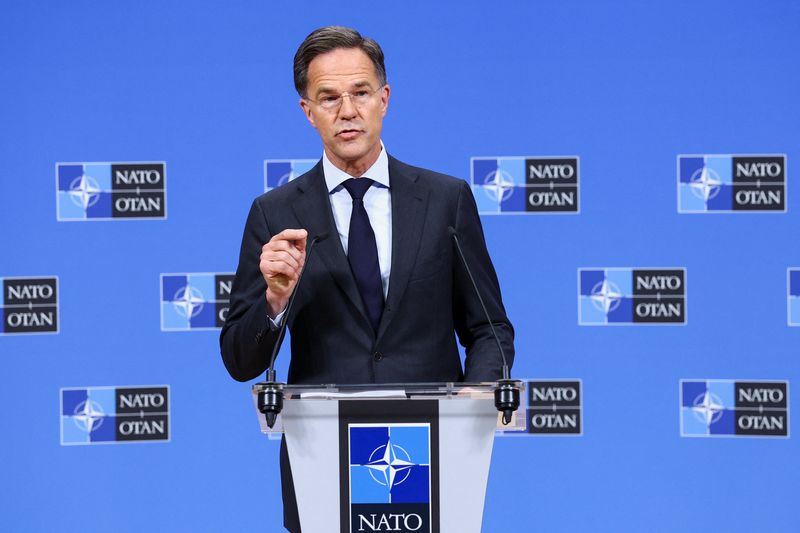 NATO Secretary General Mark Rutte holds a press conference ahead of a Defence Ministers meeting at the Alliance's headquarters in Brussels, Belgium June 17, 2026. REUTERS/Yves Herman