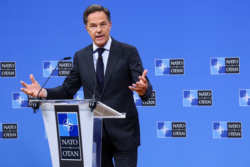 NATO Secretary General Mark Rutte holds a press conference ahead of a Defence Ministers meeting at the Alliance's headquarters in Brussels, Belgium June 17, 2026. REUTERS/Yves Herman