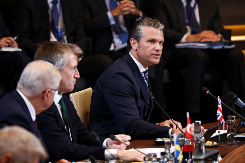 U.S. Secretary of Defense Pete Hegseth attends a meeting of the North Atlantic Council (NAC) during the NATO Defence Ministers' meeting at the alliance's headquarters in Brussels, Belgium, June 18, 2026. REUTERS/Stoyan Nenov