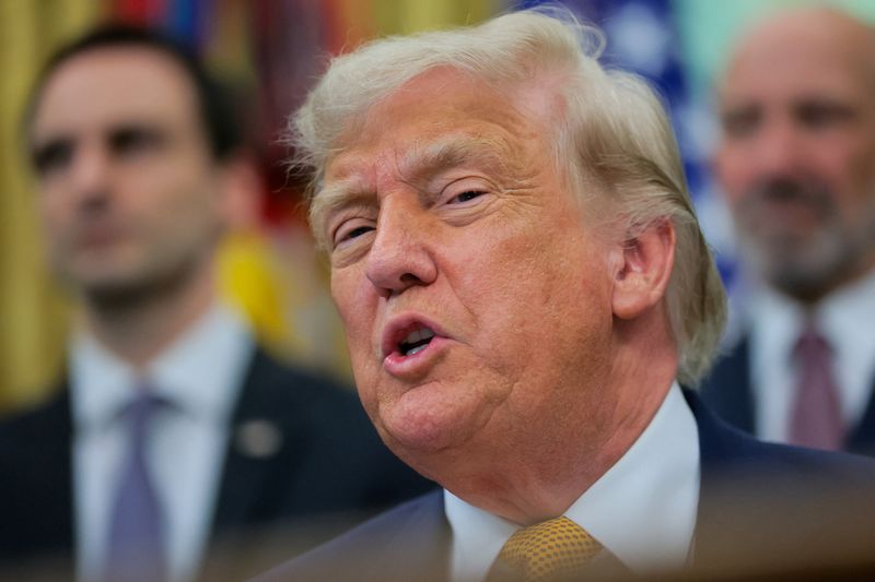 U.S. President Donald Trump speaks on the day he signs an executive order regarding Quantum Computing, in the Oval Office at the White House in Washington, D.C., U.S., June 22, 2026. REUTERS/Jonathan Ernst