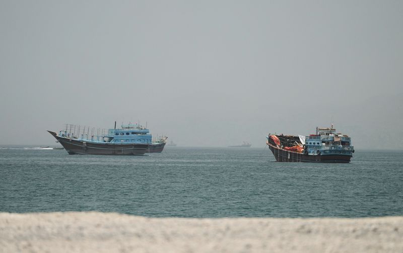 Vessels at the Strait of Hormuz, as seen from Musandam, Oman, June 24, 2026. REUTERS/Stringer