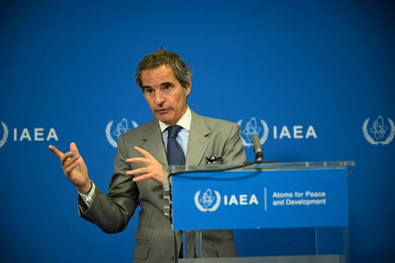 Director General of the International Atomic Energy Agency (IAEA) Raffael Grossi speaks to the media on the opening day of his agency’s quarterly Board of Governors meeting in Vienna, Austria, June 8, 2026. REUTERS/Elisabeth Mandl