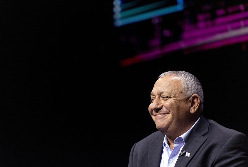 FILE PHOTO: Former Israeli military chief Gadi Eisenkot, who is running for prime minister in the next Israeli elections, participates in a session at MUNI EXPO, a municipal conference, in Tel Aviv, Israel June 24, 2026. REUTERS/Nir Elias/File Photo