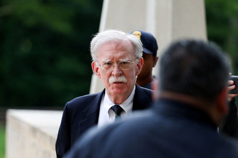 Former White House national security adviser John Bolton arrives at the U.S. District Court for the District of Maryland, in Greenbelt, Maryland, U.S., June 26, 2026. REUTERS/Tom Brenner