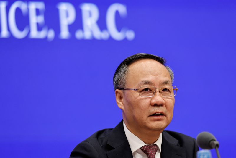 National Financial Regulatory Administration (NFRA) Minister Li Yunze speaks during a press conference in Beijing, China September 24, 2024. REUTERS/Tingshu Wang