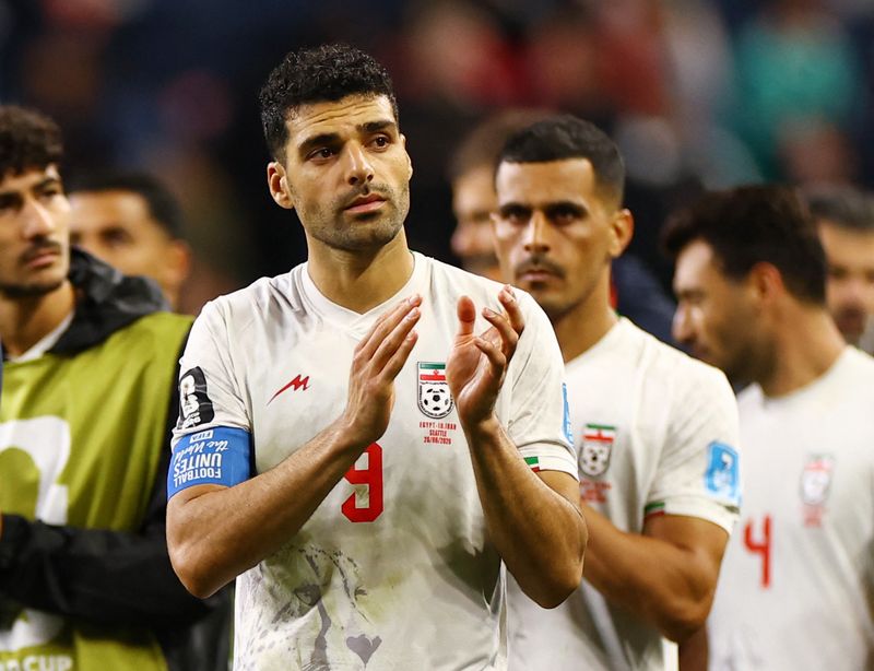 Soccer Football - FIFA World Cup 2026 - Group G - Egypt v Iran - Seattle Stadium, Seattle, Washington, U.S. - June 26, 2026 Iran's Mehdi Taremi applauds fans after the match REUTERS/Carlos Barria