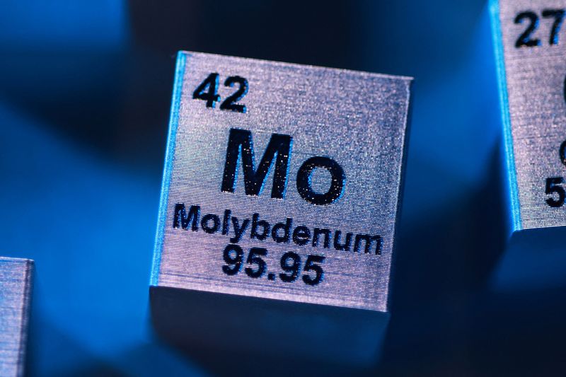 A block with the symbol, atomic number and mass number of Molybdenum (Mo) element in this illustration taken February 6, 2026. REUTERS/Dado Ruvic/Illustration