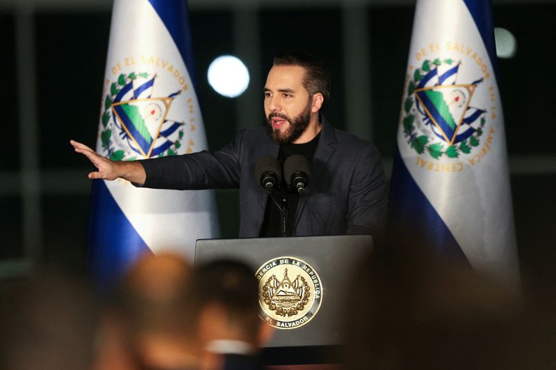 El Salvador's President Nayib Bukele speaks during an inaugural ceremony of the Attorney General's Office's new building in Antiguo Cuscatlan, El Salvador, May 19, 2026.REUTERS/Jose Cabezas