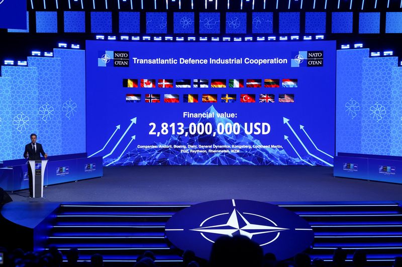 NATO Secretary General Mark Rutte speaks at the NATO Summit Defence Industry Forum, on the sidelines of the NATO leaders' Summit, in Ankara, Turkey, July 7, 2026. REUTERS/Yves Herman