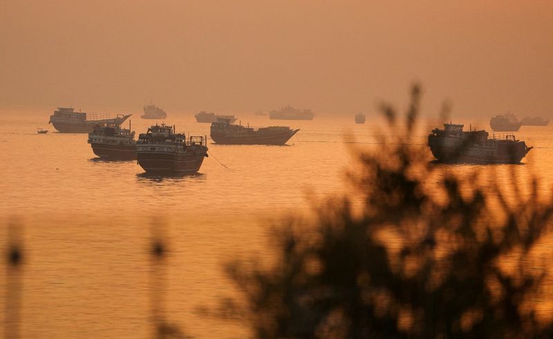 Vessels at the Strait of Hormuz, as seen from Musandam, Oman, June 16, 2026. REUTERS/Stringer