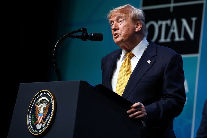 U.S. President Donald Trump speaks during a press conference on the day of a NATO leaders' summit in Ankara, Turkey, July 8, 2026. REUTERS/Stoyan Nenov