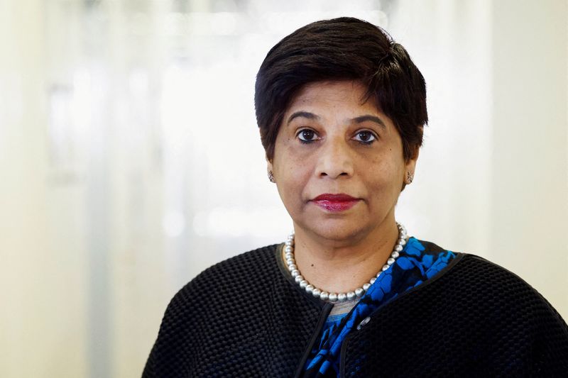 FILE PHOTO: ICC Deputy Prosecutor, Nazhat Shameem Khan poses before an interview with Reuters in The Hague, Netherlands March 25, 2024. REUTERS/Piroschka van de Wouw/File Photo