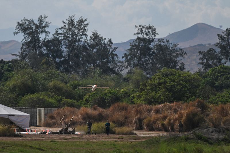 File Photo: U.S. soldiers launch a drone in the Integrated Air and Missile Defense (IAMD) demonstration during Balikatan, the annual joint military exercises between the United States and the Philippines, at Naval Station Leovigildo Gantioqui, San Antonio, Zambales, Philippines April 28, 2026. REUTERS/Noel Celis/ File Photo