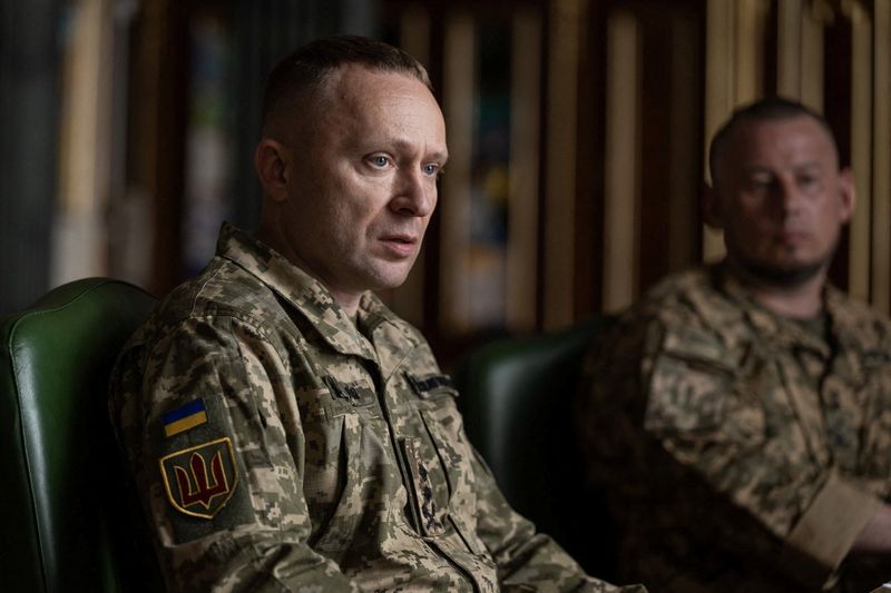 Major General Mykhailo Drapatyi attends a meeting with Ukraine's President Volodymyr Zelenskiy, amid Russia's attack on Ukraine, in Kyiv, Ukraine July 20, 2026. Ukrainian Presidential Press Service/Handout via REUTERS