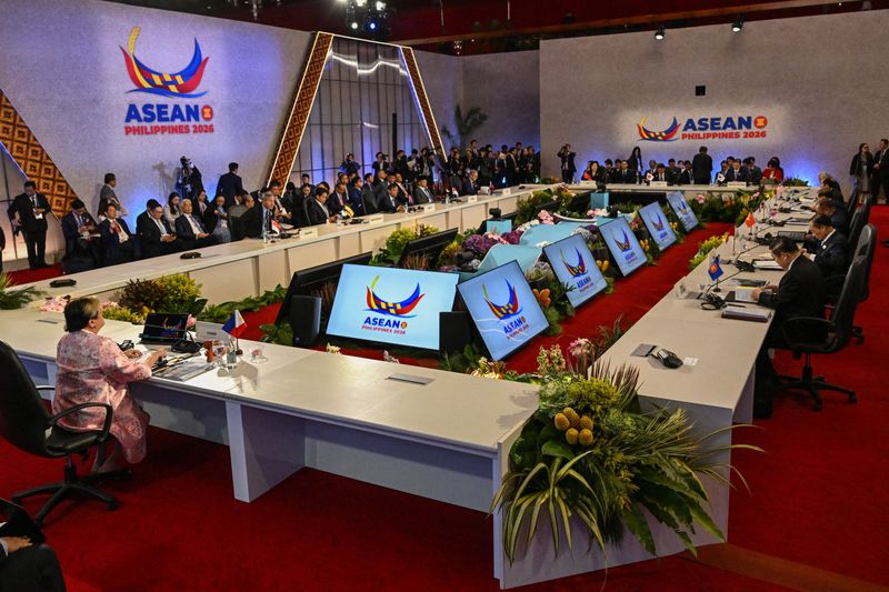 Philippine Foreign Secretary Theresa Lazaro delivers the opening statement during the 27th Association of Southeast Asian Nations (ASEAN) Plus Three Ministers’ Meeting in Pasay, Metro Manila, Philippines, July 23, 2026. JAM STA ROSA/Pool via REUTERS