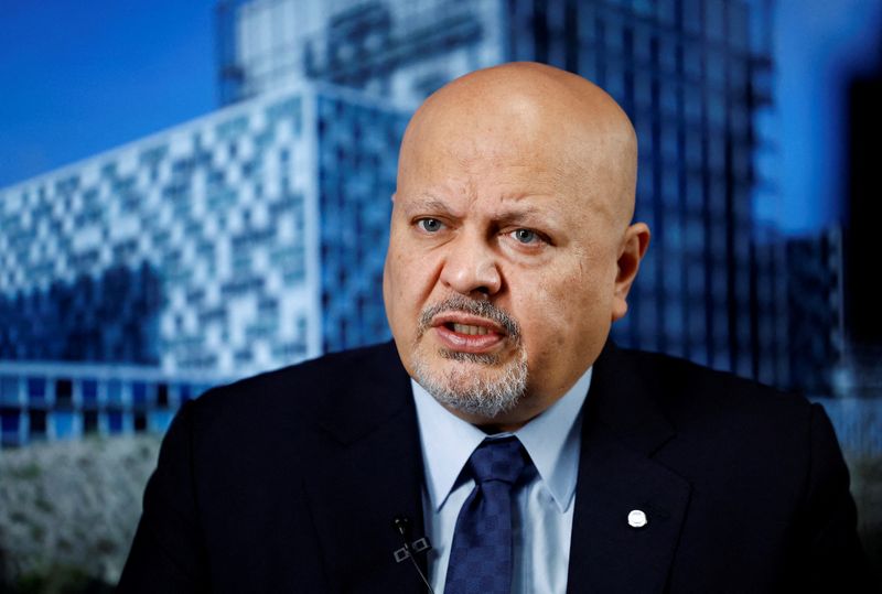 FILE PHOTO: International Criminal Court (ICC) Prosecutor Karim Khan talks during an interview with Reuters in The Hague, Netherlands January 16, 2025. REUTERS/Piroschka van de Wouw/File Photo