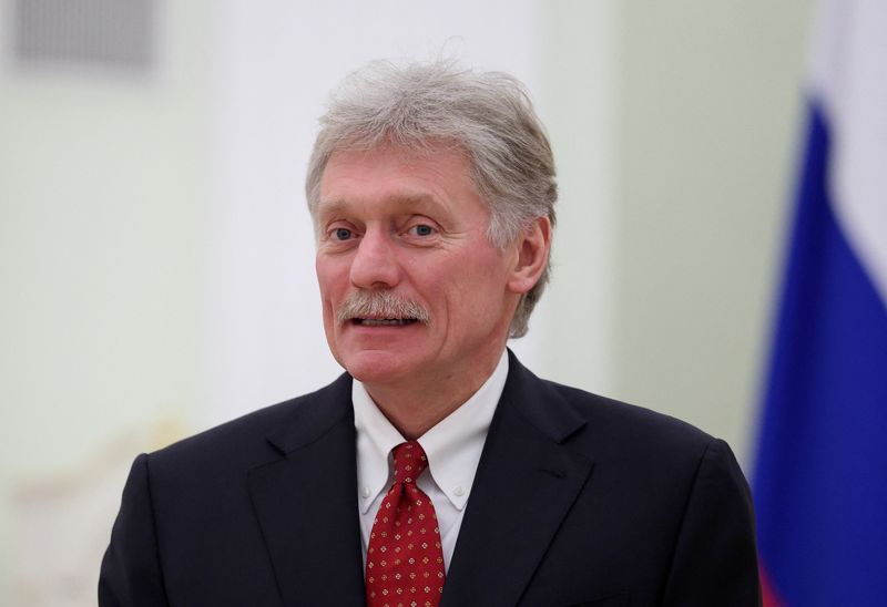 Kremlin spokesman Dmitry Peskov attends a meeting of Russian President Vladimir Putin with Palestinian President Mahmoud Abbas at the Kremlin in Moscow, Russia, January 22, 2026. REUTERS/Ramil Sitdikov/Pool