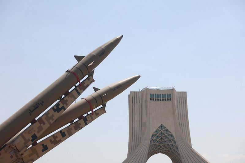 An Iranian missile system is displayed in Azadi Square in Tehran, Iran, July 30, 2026. Majid Asgaripour/WANA (West Asia News Agency) via REUTERS/File Photo