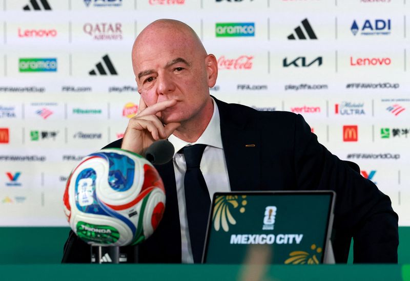 FIFA World Cup 2026 - FIFA President Gianni Infantino Press Conference - Estadio Azteca, Mexico City, Mexico - June 10, 2026 FIFA President Gianni Infantino during the press conference REUTERS/Henry Romero