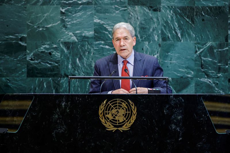 New Zealand's Foreign Minister Winston Peters addresses the 80th United Nations General Assembly at U.N. headquarters in New York, U.S., September 26, 2025. REUTERS/Eduardo Munoz/File Photo