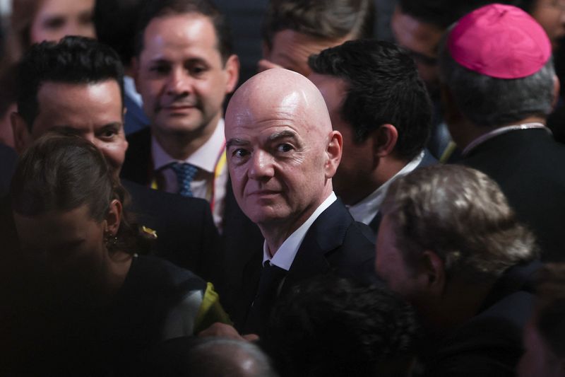 FIFA President Gianni Infantino attends the inauguration of Abelardo De La Espriella as Colombia's president, in Cali, Colombia, August 7, 2026. REUTERS/Luisa Gonzalez