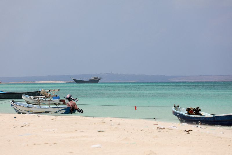 FILE PHOTO: Boats are pictured on the shore of Bab el-Mandeb, Yemen, April 2, 2026. REUTERS/File Photo