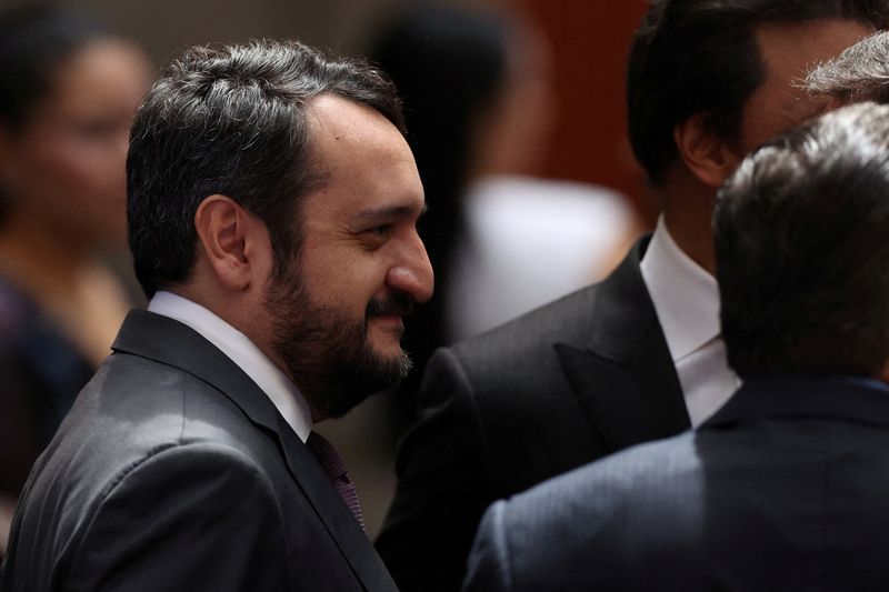 FILE PHOTO: Andres Manuel Lopez Beltran, son of former Mexican President Andres Manuel Lopez Obrador, attends Mexican President Claudia Sheinbaum's first State of the Union address at National Palace, in Mexico City, Mexico, September 1, 2025. REUTERS/Henry Romero/File Photo