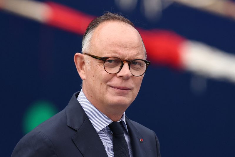 FILE PHOTO: Edouard Philippe, Mayor of Le Havre and leader of French political party Horizons (HOR), attends the christening ceremony of the container ship CMA CGM NOTRE DAME at the France Port 2000 Terminal in Le Havre, France, July 2, 2026. REUTERS/Stephane Mahe/File Photo