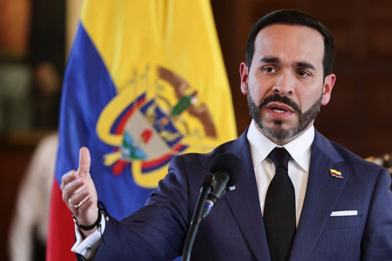 Colombia's President Abelardo de la Espriella delivers a statement on recovery efforts following Monday's earthquake, which struck several major cities in western Colombia, at San Carlos Palace in Bogota, Colombia, August 12, 2026. REUTERS/Jose Vargas